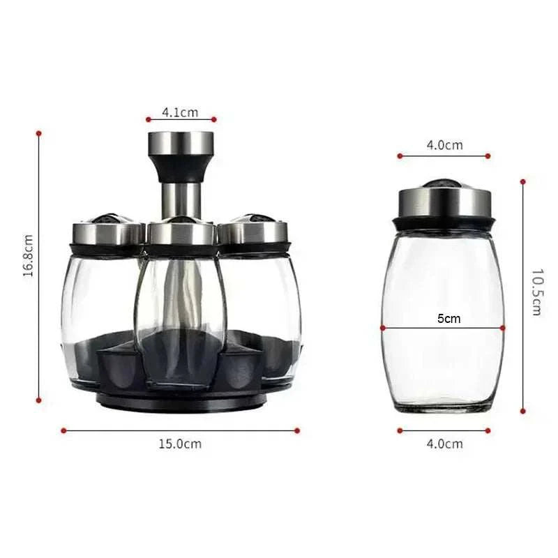 NEW Single Bottle Glass Jar and Spice Jar Set Rack Glass Seasoning SugThe Plug