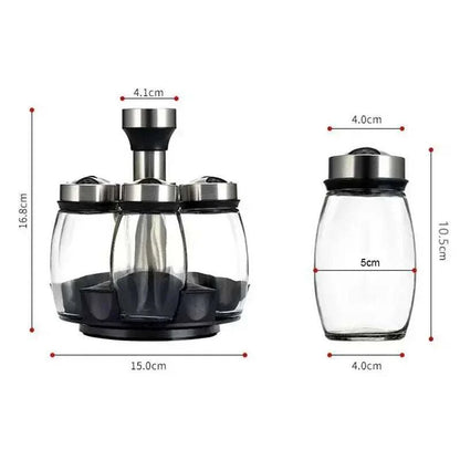 NEW Single Bottle Glass Jar and Spice Jar Set Rack Glass Seasoning SugThe Plug