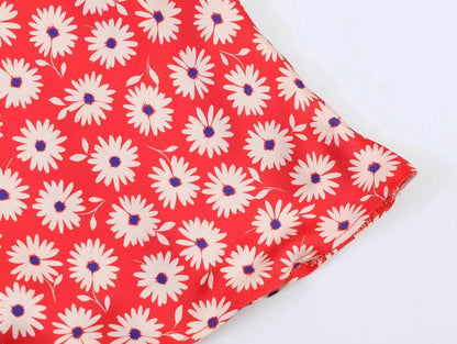 Women Floral Printed Sleeveless Strapless Mini Dresses Summer Female HThe Plug