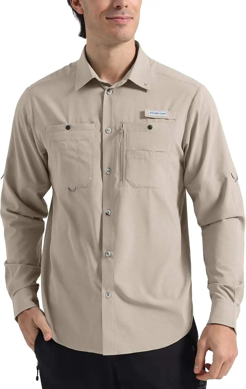 Pioneer Camp Men's Sun Protection Fishing Shirts UPF50+ Long Sleeve UVThe Plug