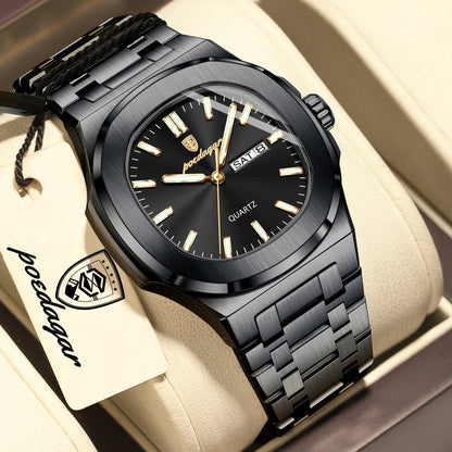 POEDAGAR Men's Luxury Quartz Watch – Waterproof & Luminous