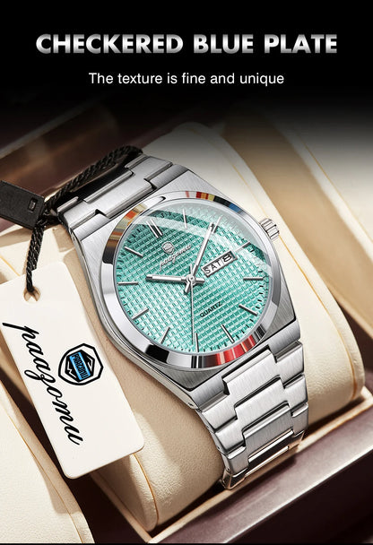 PAAZOMU Men's Luxury Chronograph Watch – Waterproof, Luminous & Date Display