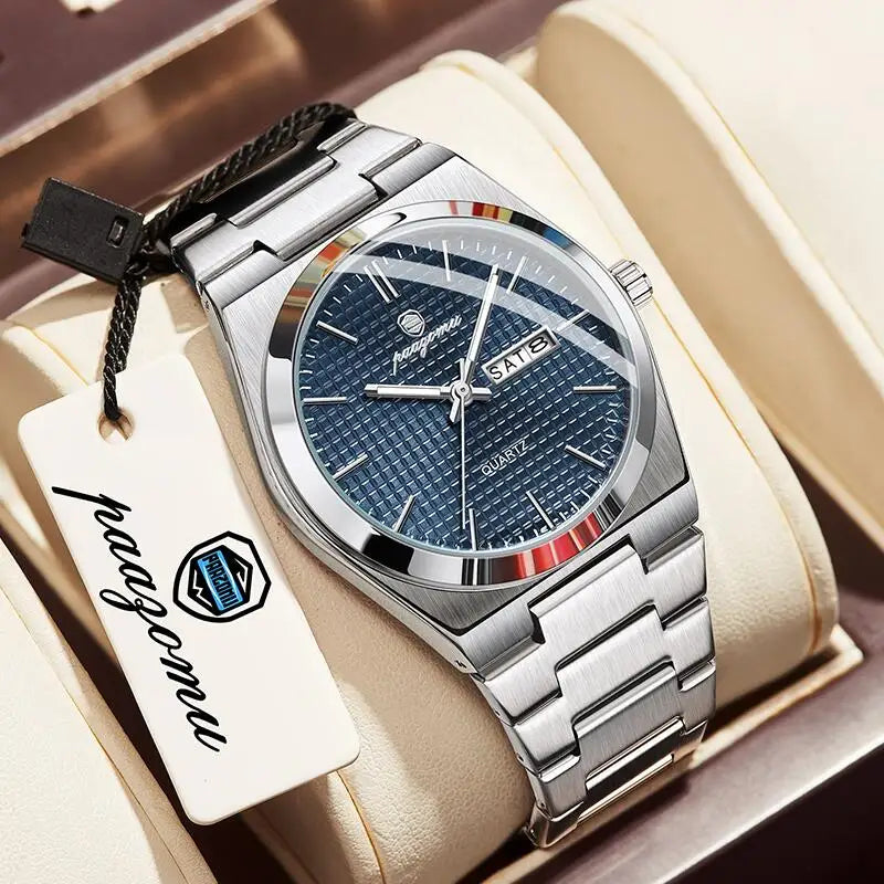 PAAZOMU Men's Luxury Chronograph Watch – Waterproof, Luminous & Date Display