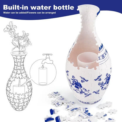 3D Puzzle Vase Panda Flower Porcelain Design Made Plastic Home DecoratThe Plug