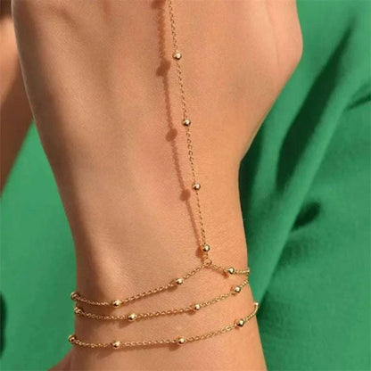 Multilayer Vintage Connected Finger Ring Bracelets for Women Handmade The Plug