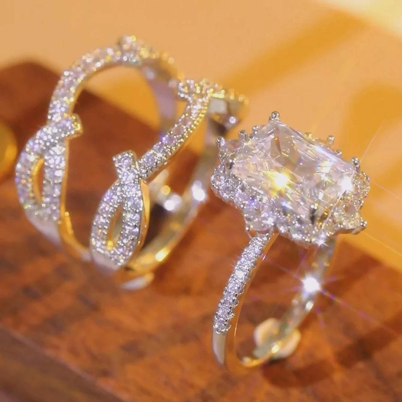 Luxury Bridal Stacking Ring Set CZ Ring Everyone Is Obsessed With AnniThe Plug