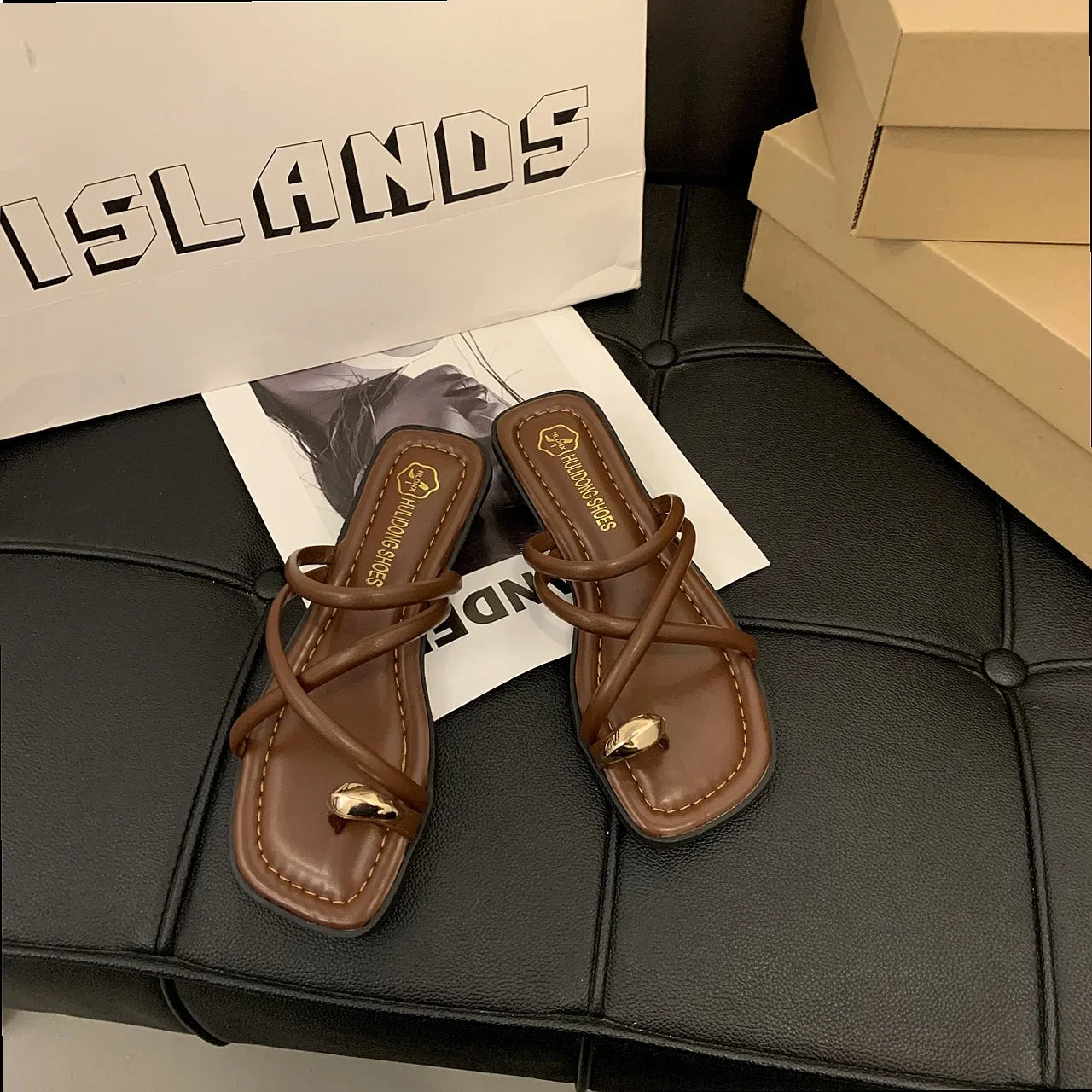 Stylish Women's Cross Strap Slide Sandals Comfortable Lightweight Toe The Plug