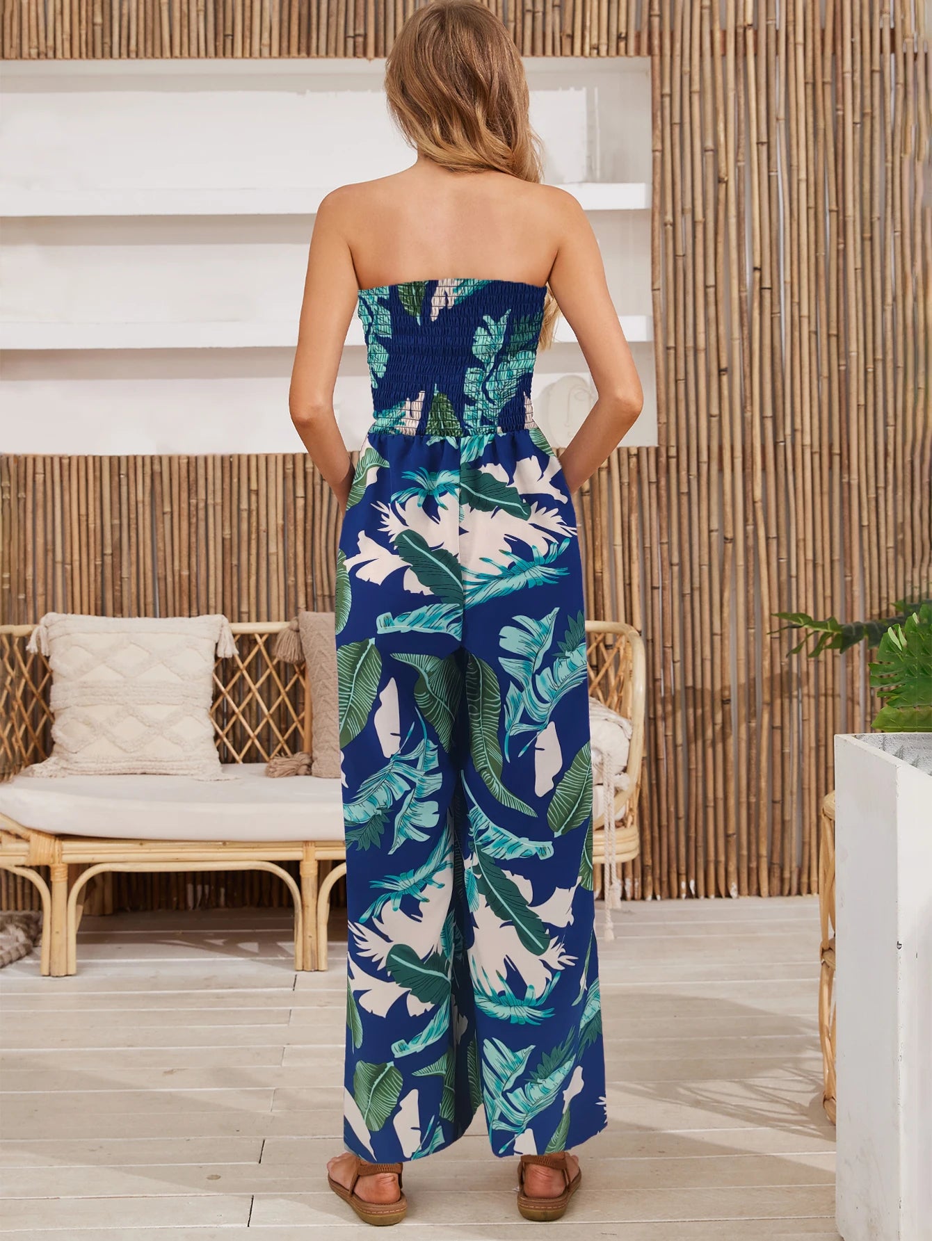 Women's Summer Printed Strapless Jumpsuit, Casual and SimpleThe Plug