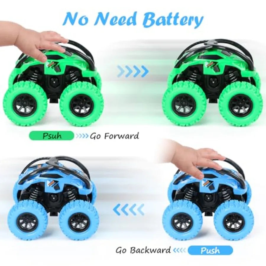2 Pack Car Toys for 3 4 5 6 Year Old Boy Girl, Push and Go Cars Toys fThe Plug