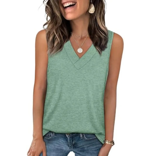 WIHOLL Tank Tops for Women Summer V Neck T Shirts Trendy Sleeveless BaThe Plug