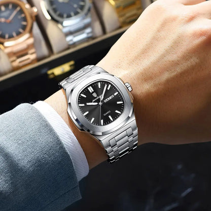POEDAGAR Men's Luxury Quartz Watch – Waterproof & Luminous
