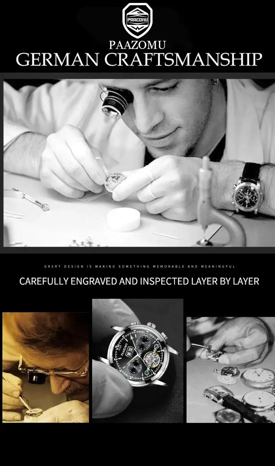 Men's Stainless Steel Waterproof Quartz Watch - Luminous Date & Week Display