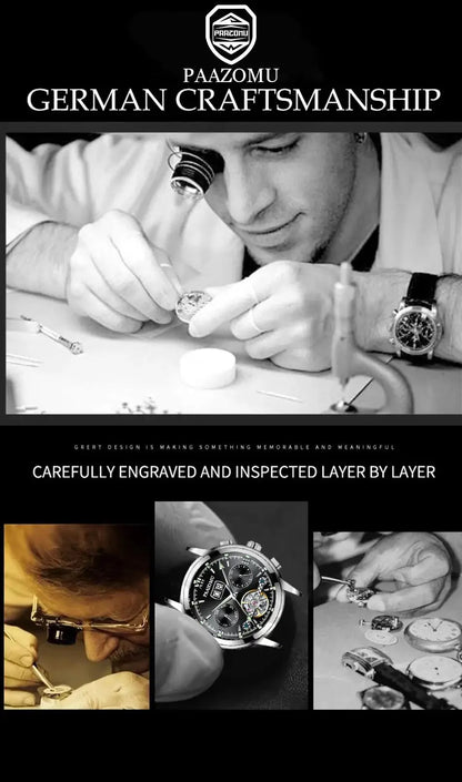 Men's Stainless Steel Waterproof Quartz Watch - Luminous Date & Week Display