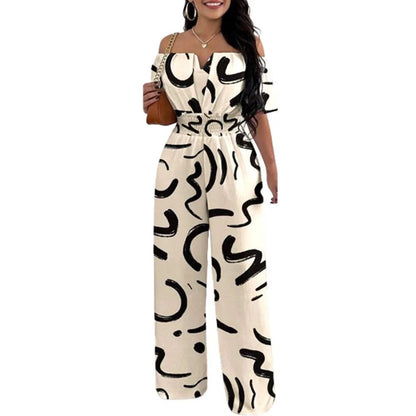 Jumpsuits for Women 2025 Spring Fashion Off Shoulder Casual Plain ShorThe Plug