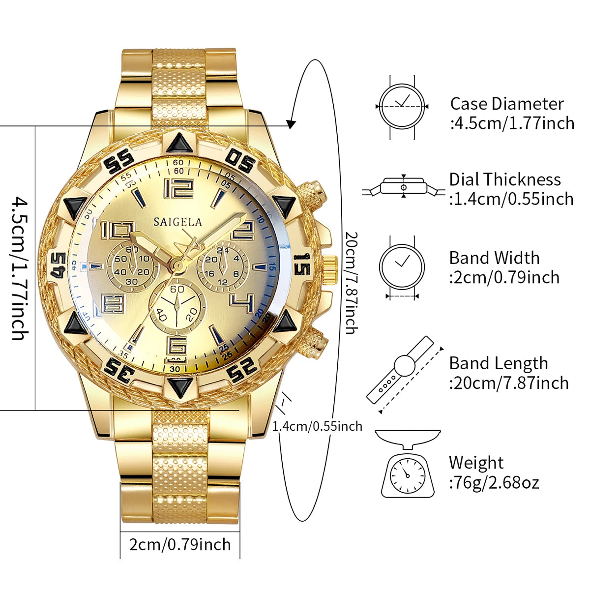 Men's 2-Piece Business Quartz Watch Set - Steel Band, Arabic Dial