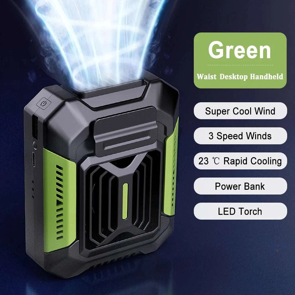Portable Waist Fan Mini Rechargeable Portable Fan with 4000mAh Power BThe Plug