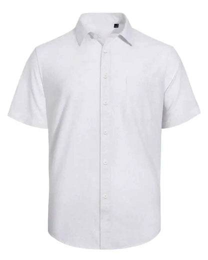 Mens Cotton Linen Short Sleeve Button Up Casual Shirt For Summer BeachThe Plug