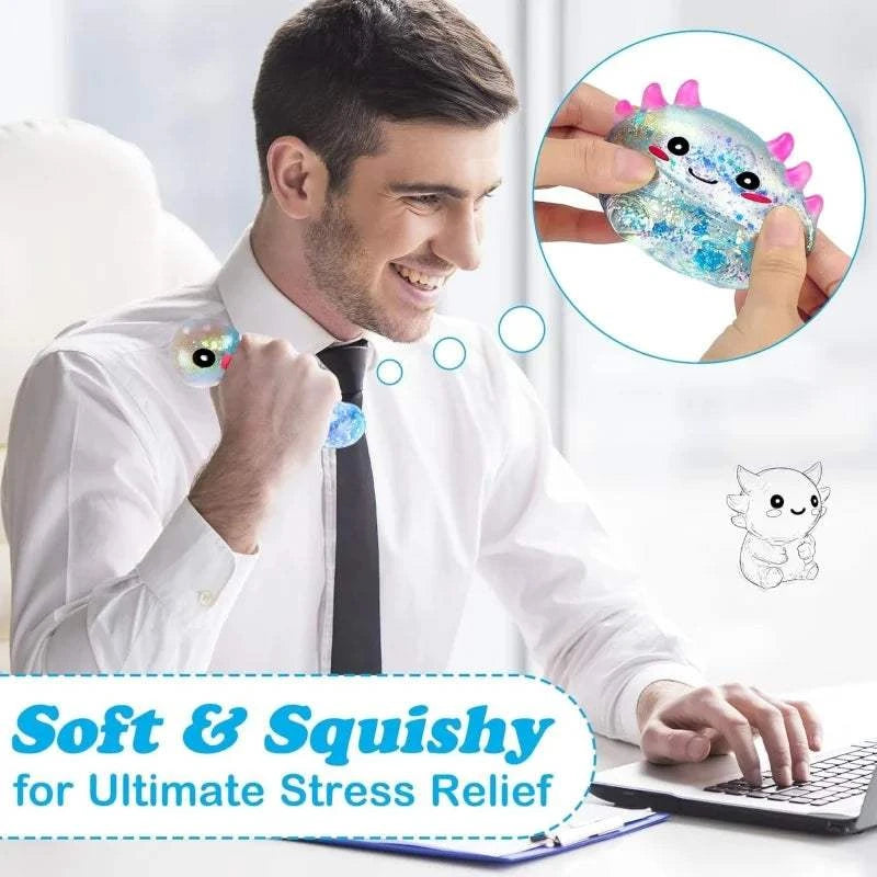 Axolotl Stress Balls Squishy Sensory Fidget Toys Stress Relief Malt SuThe Plug
