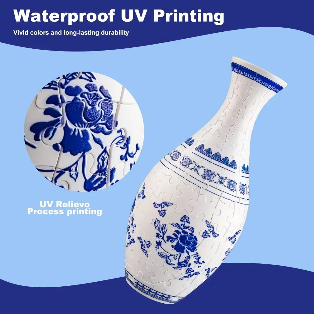 3D Puzzle Vase Panda Flower Porcelain Design Made Plastic Home DecoratThe Plug