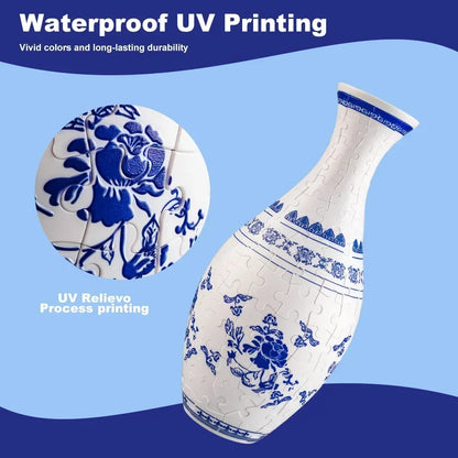 3D Puzzle Vase Panda Flower Porcelain Design Made Plastic Home DecoratThe Plug
