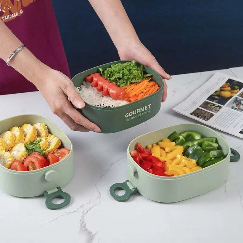 Bento box lunch box, stackable 3-layer food container, leak-proof portThe Plug