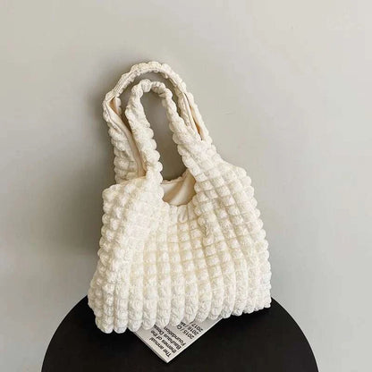 Yogodlns Summer Pleated Cloud Bag Female Candy Color Large Capacity ShThe Plug