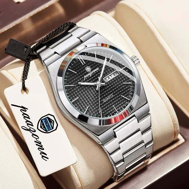 PAAZOMU Men's Luxury Chronograph Watch – Waterproof, Luminous & Date Display