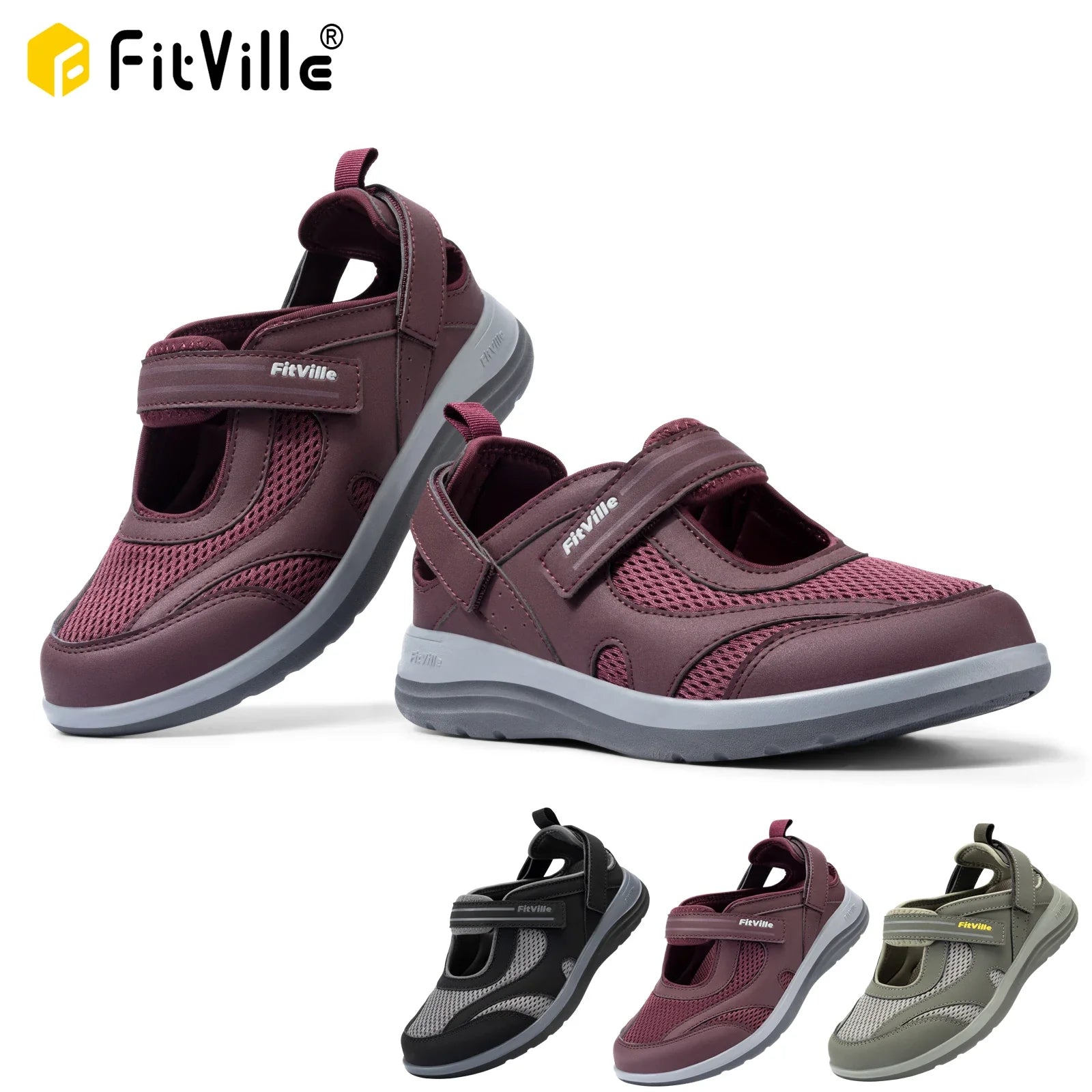 Fitville Women's Sandals Mary Jane Casual Shoes Widened Toe For SwolleThe Plug