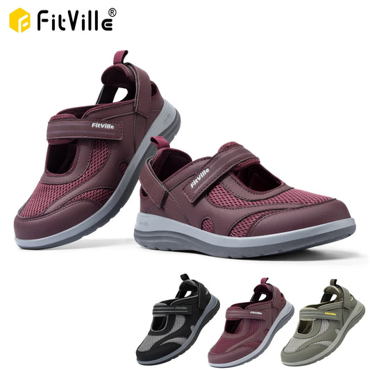 Fitville Women's Sandals Mary Jane Casual Shoes Widened Toe For SwolleThe Plug