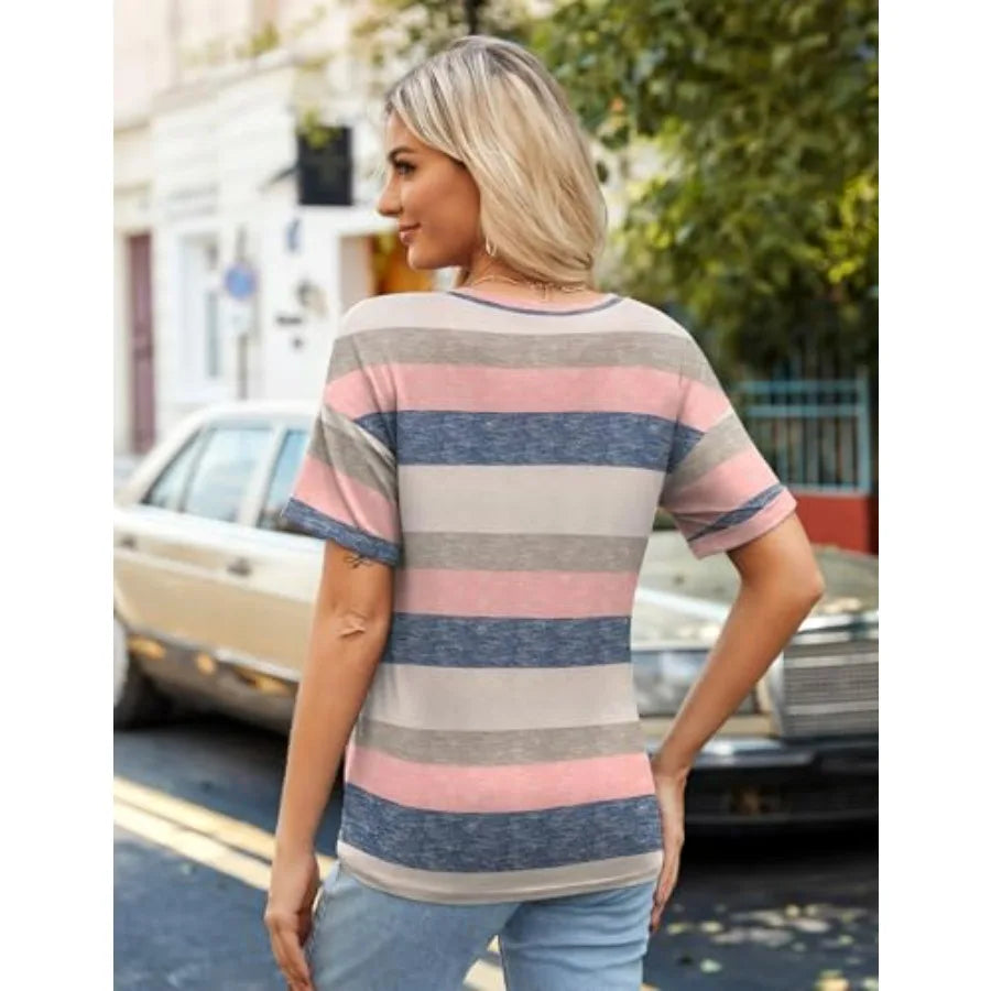 Zeagoo Womens Summer Tops Short Sleeve Casual Shirts Floral Tee TrendyThe Plug
