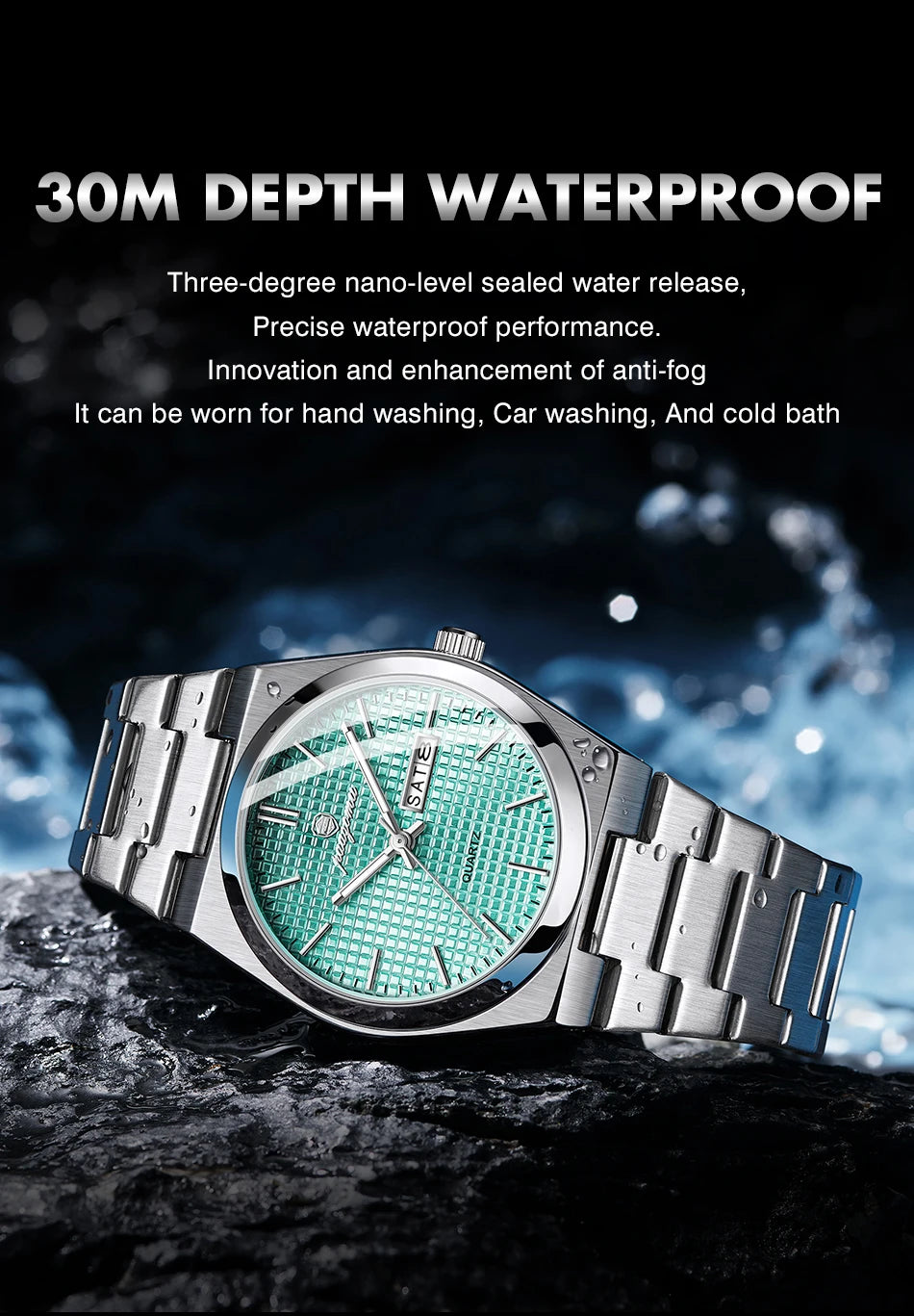 PAAZOMU Men's Luxury Chronograph Watch – Waterproof, Luminous & Date Display