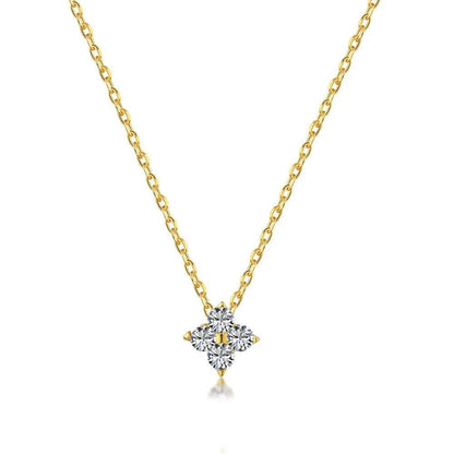 New Stainless Steel Zircon Necklaces for Women 18K Gold Plated Four LeThe Plug