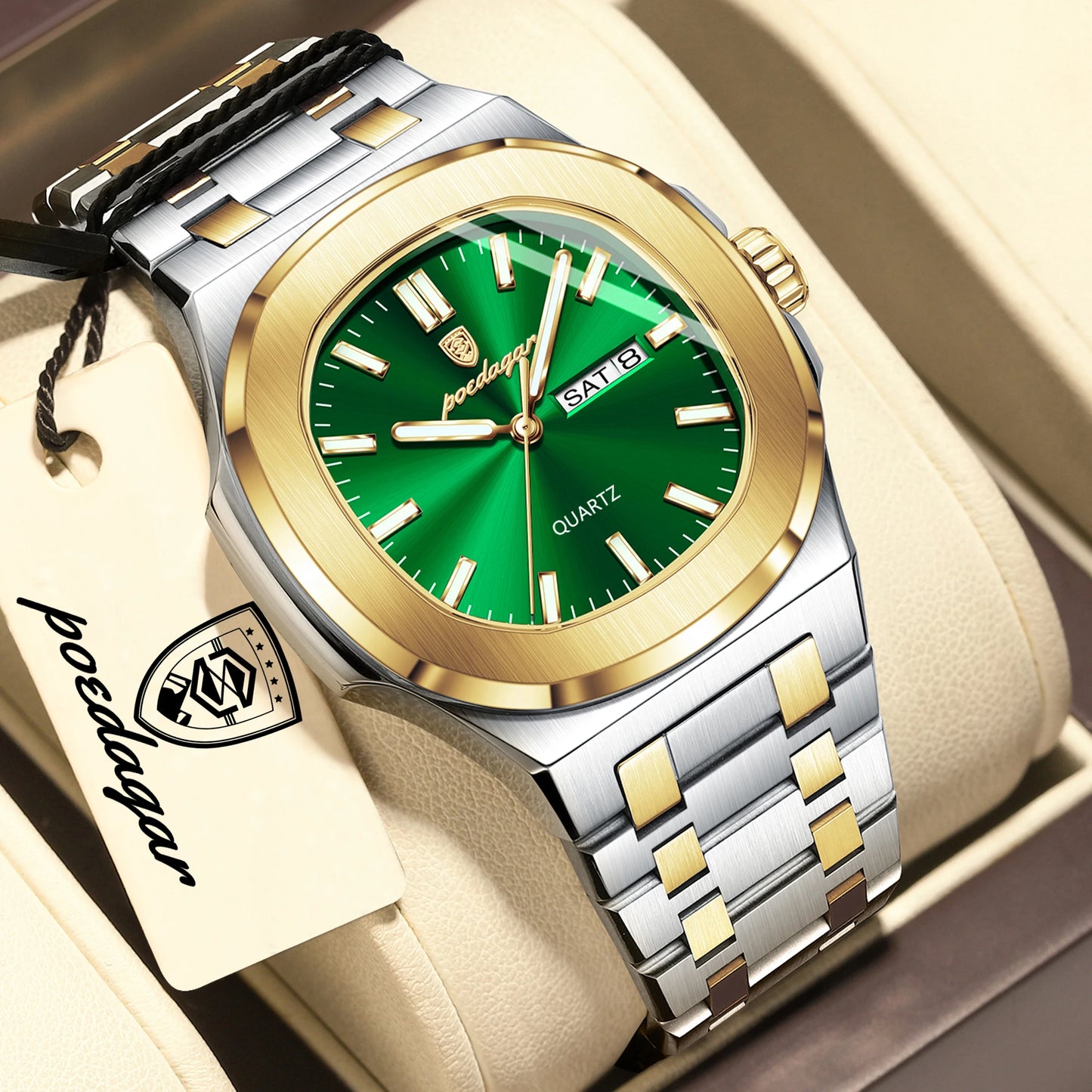 POEDAGAR Men's Luxury Quartz Watch – Waterproof & Luminous