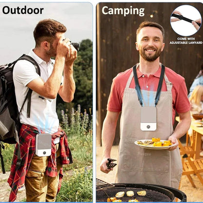 Waist Fan Portable Wearable Hanging Neck Fan USB Rechargeable Air CircThe Plug