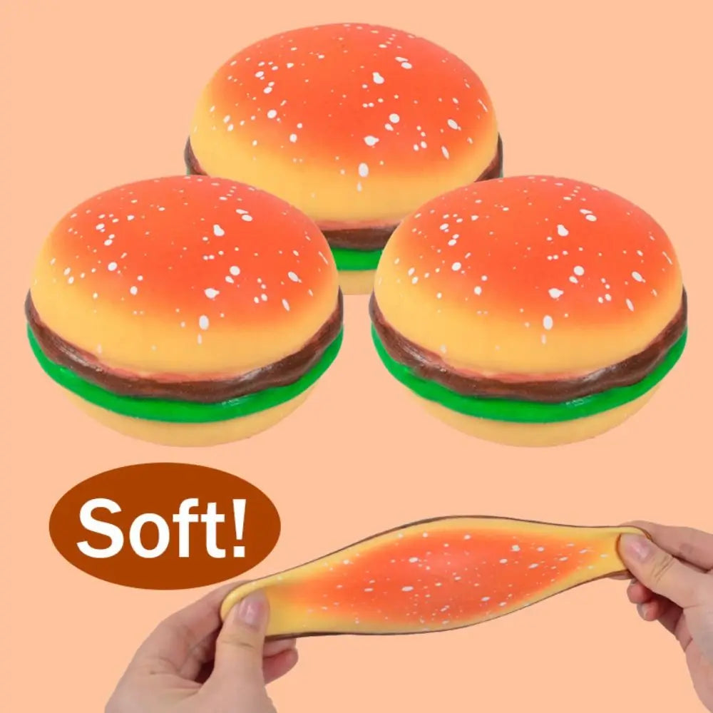 Simulation Hamburger Squishy Stress Relief Ball Pinch Sensory Fidget TThe Plug