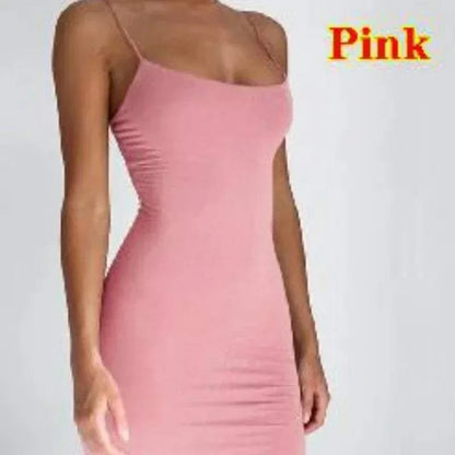 Summer Spaghetti Strap Mini Dress 2026 Women Sexy Bodycon Club Party DThe Plug
