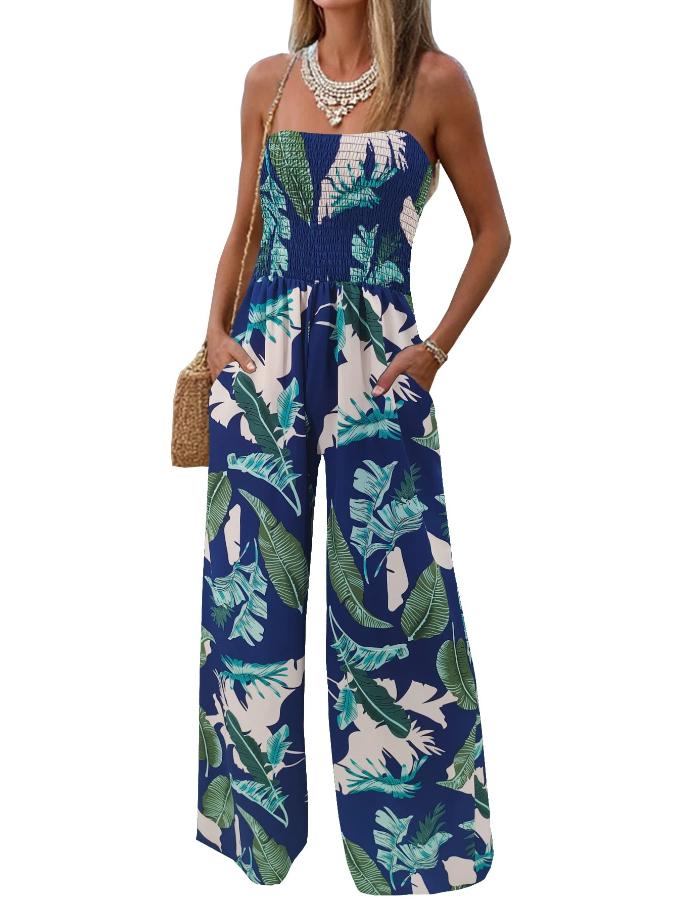 Women's Summer Printed Strapless Jumpsuit, Casual and SimpleThe Plug