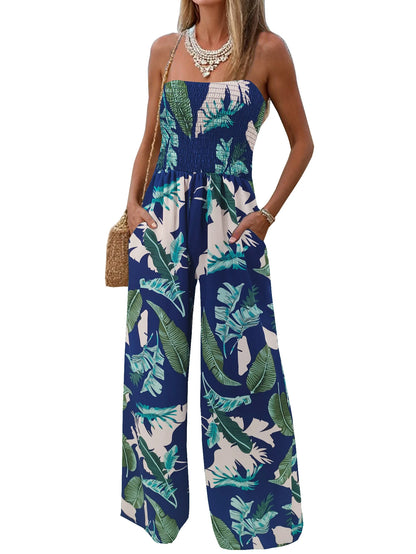 Women's Summer Printed Strapless Jumpsuit, Casual and SimpleThe Plug