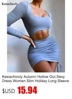 Kesiachiccly Double Layers Ruched Bodycon Dress Women Halter Bandage MThe Plug
