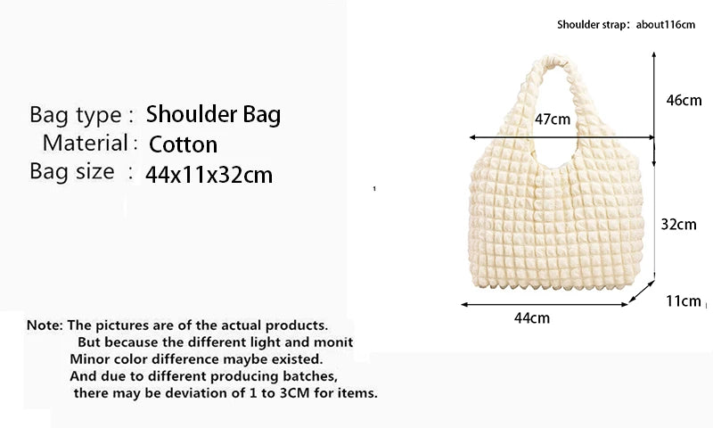 Yogodlns Summer Pleated Cloud Bag Female Candy Color Large Capacity Shoulder Bag Handbags Shopping Girls Pouch Tote Bolsas