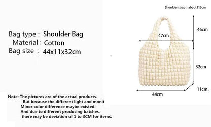 Yogodlns Summer Pleated Cloud Bag Female Candy Color Large Capacity ShThe Plug