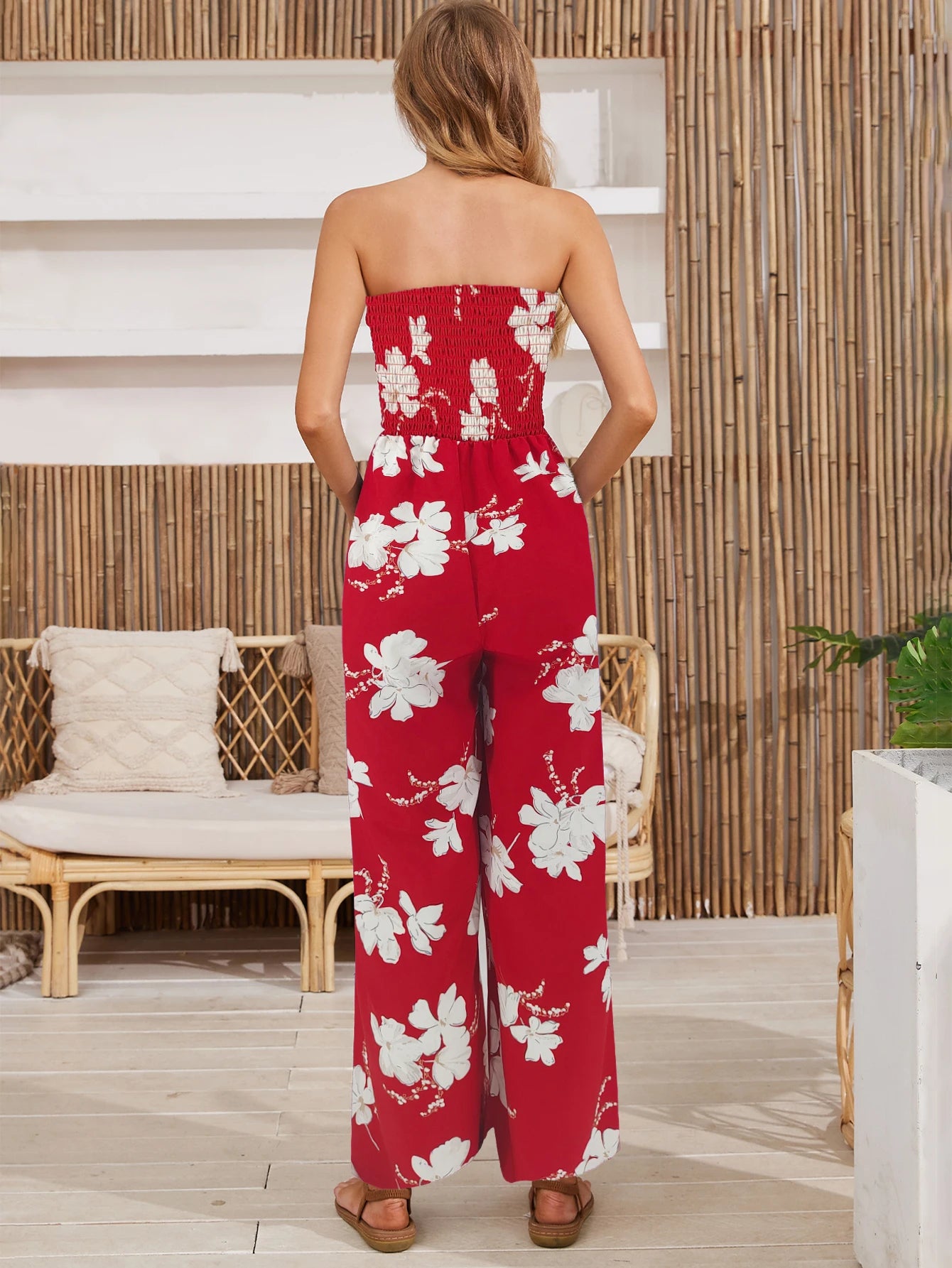 Women's Summer Printed Strapless Jumpsuit, Casual and SimpleThe Plug