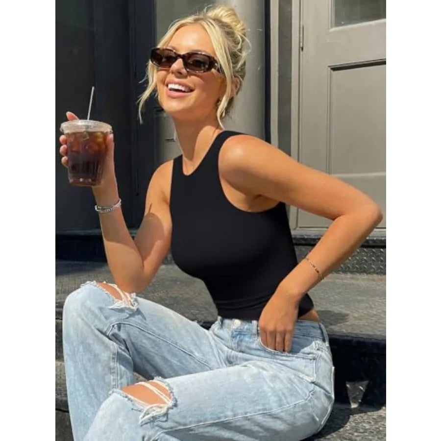 Trendy Queen Womens Double Lined Sleeveless Tank Tops Workout 2026 SumThe Plug