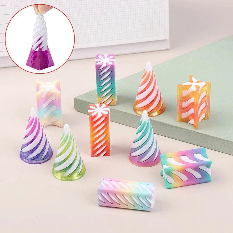 1 Piece Spiral Cone Decompression Toy 3D Printed Pyramid Impossible PaThe Plug