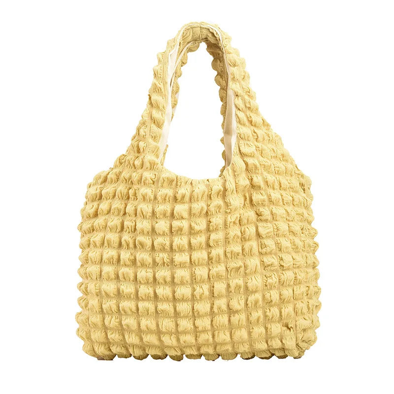 Yogodlns Summer Pleated Cloud Bag Female Candy Color Large Capacity Shoulder Bag Handbags Shopping Girls Pouch Tote Bolsas