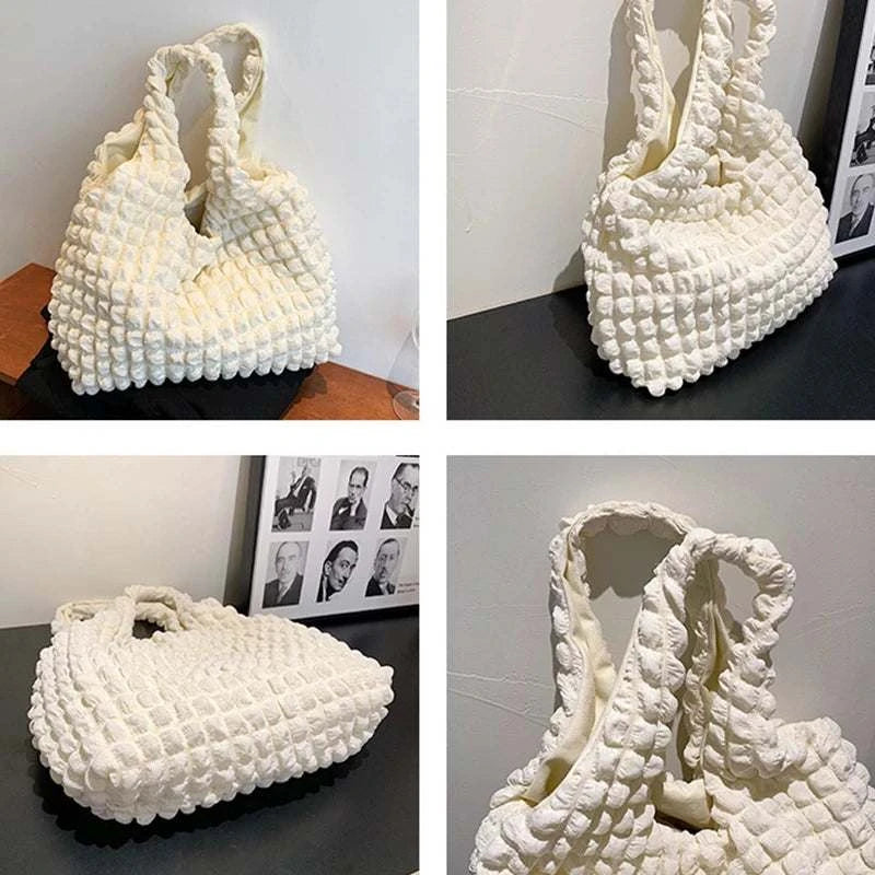Yogodlns Summer Pleated Cloud Bag Female Candy Color Large Capacity ShThe Plug