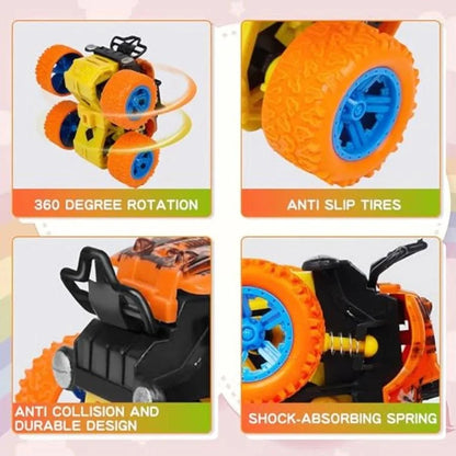 Monster Truck for Boys 3 4 5 6 7 Year Old, 4 Pack Push and Go FrictionThe Plug