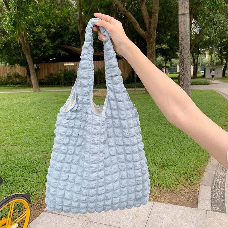 Yogodlns Summer Pleated Cloud Bag Female Candy Color Large Capacity ShThe Plug
