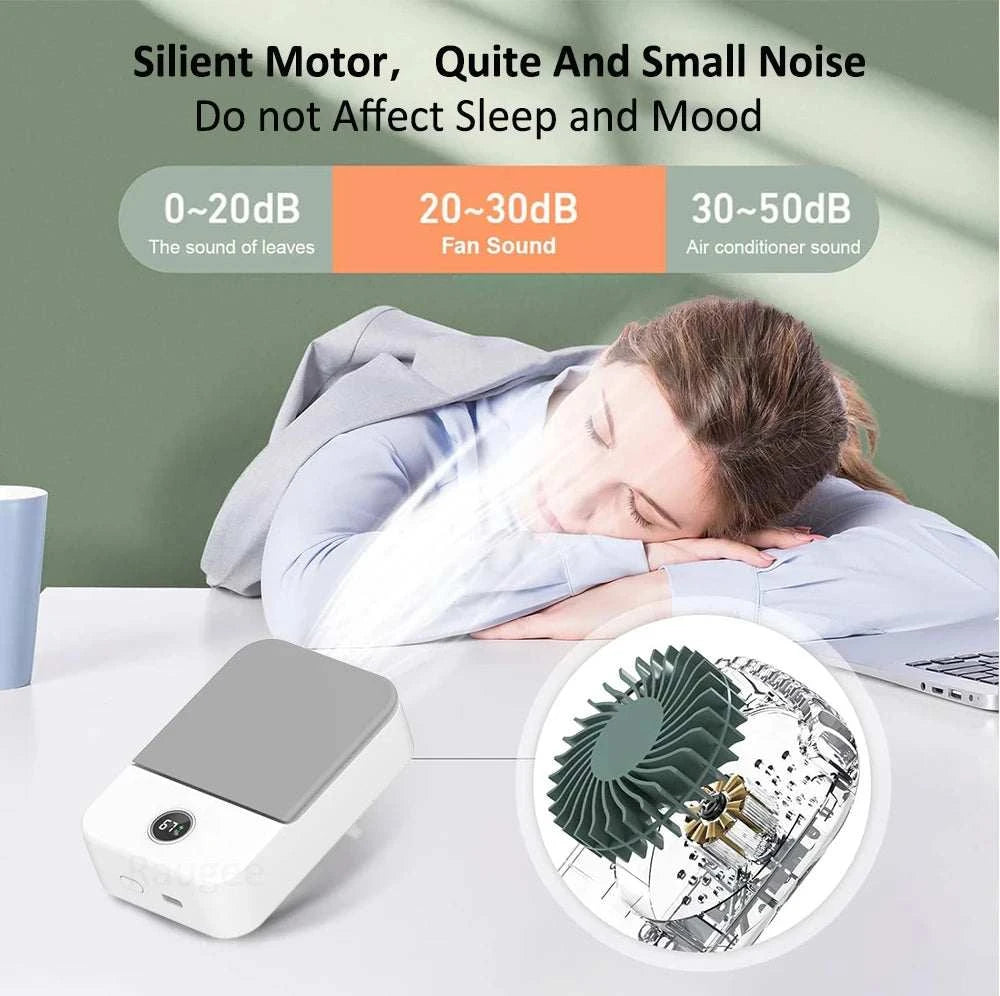 Waist Fan Portable Wearable Hanging Neck Fan USB Rechargeable Air CircThe Plug