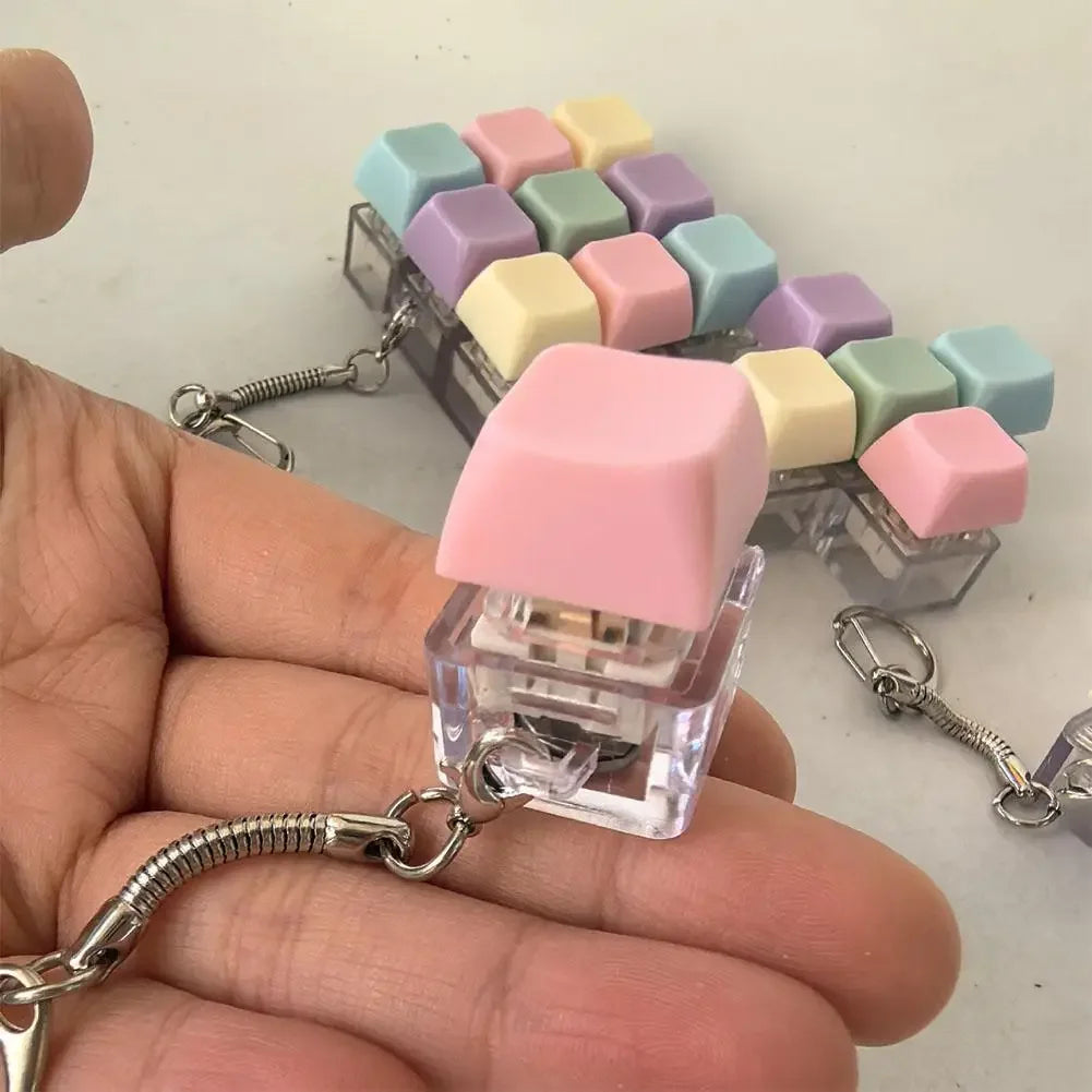 Fidget Decompression 1/4/5/9 Keyboard Key Toy Anti Stress Finger Keyboard Games For Adults Antistress Toys Boys Girls Keychain